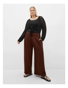 Crochet Tie Front Cover Up in Black