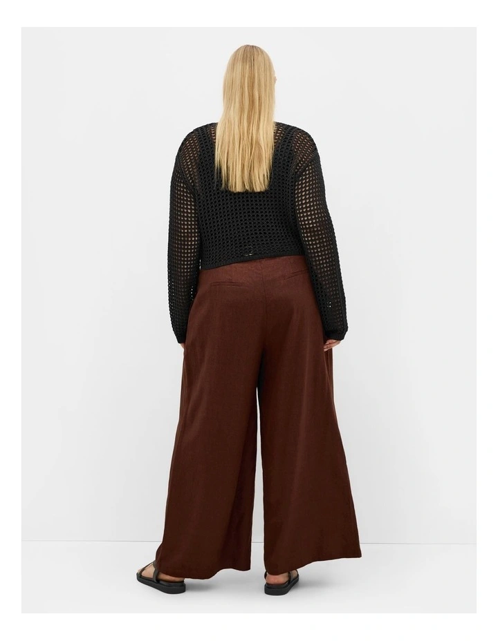 Crochet Tie Front Cover Up in Black image 2