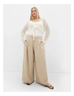 Crochet Tie Front Cover Up in Ivory