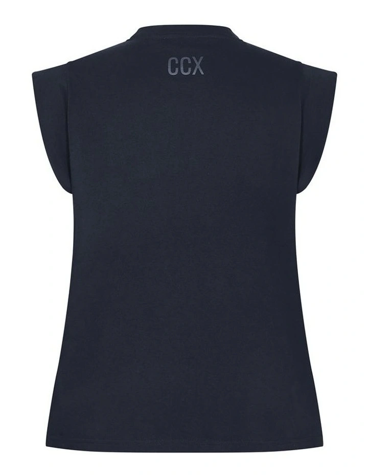 Crew Neck Tank Top in Navy image 4