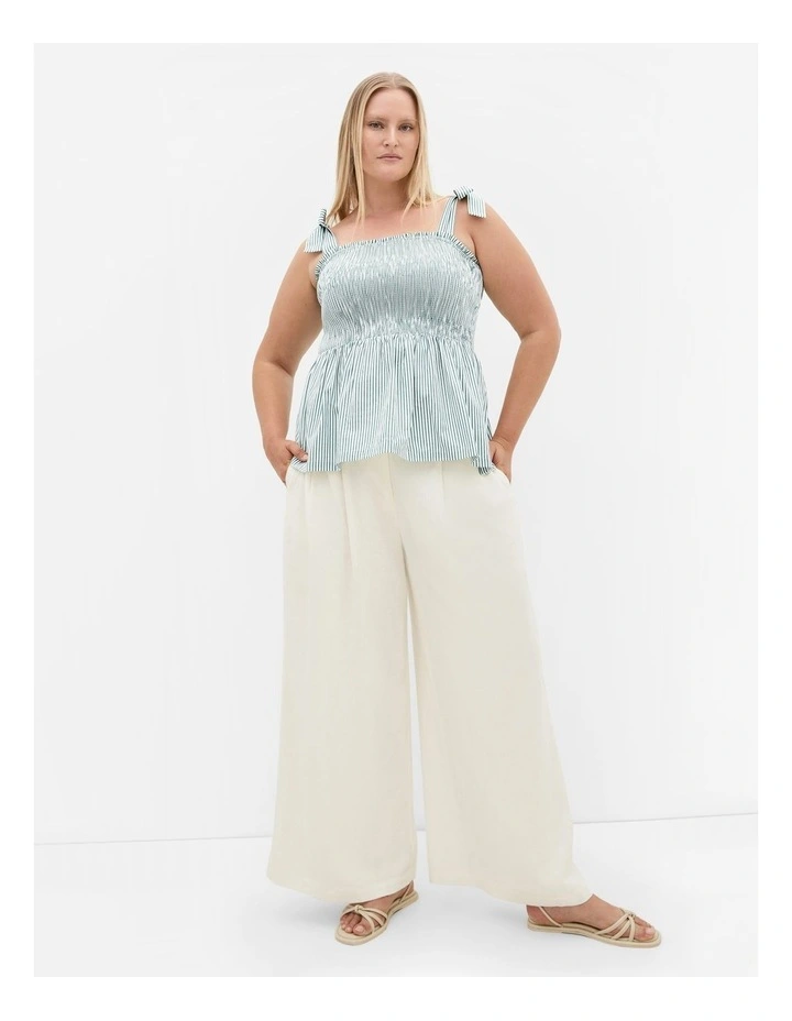 Cora Stripe Top in Sage image 1