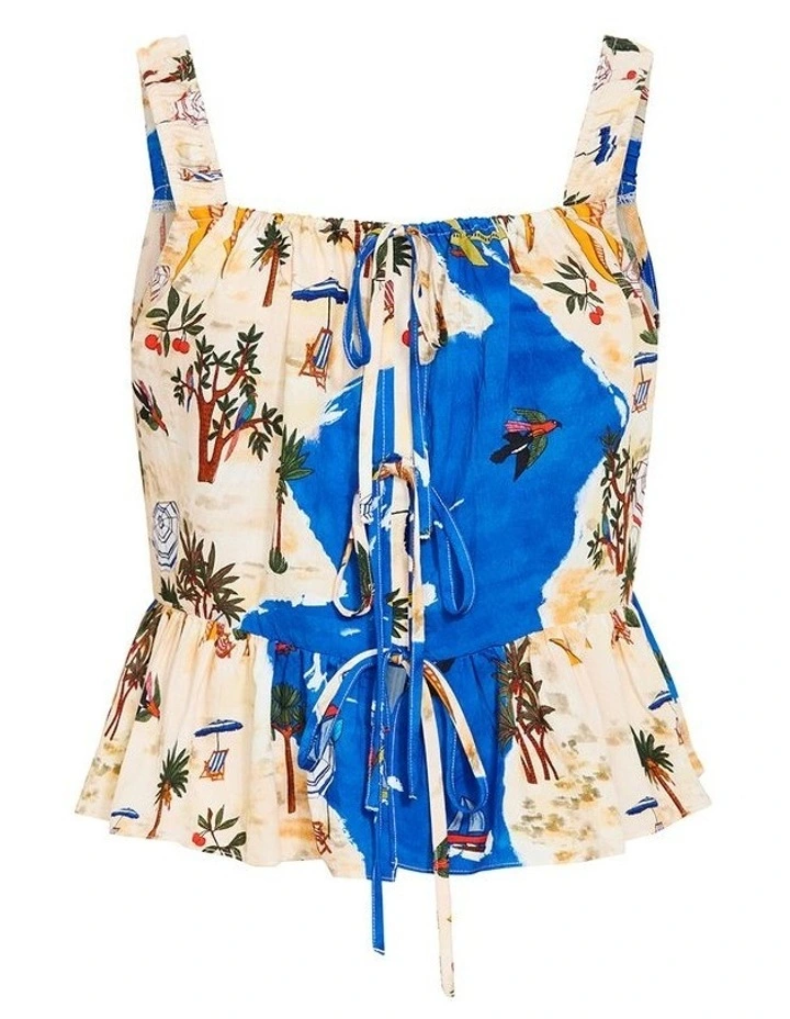 Capria Costa Rica Print Top in Multi image 3