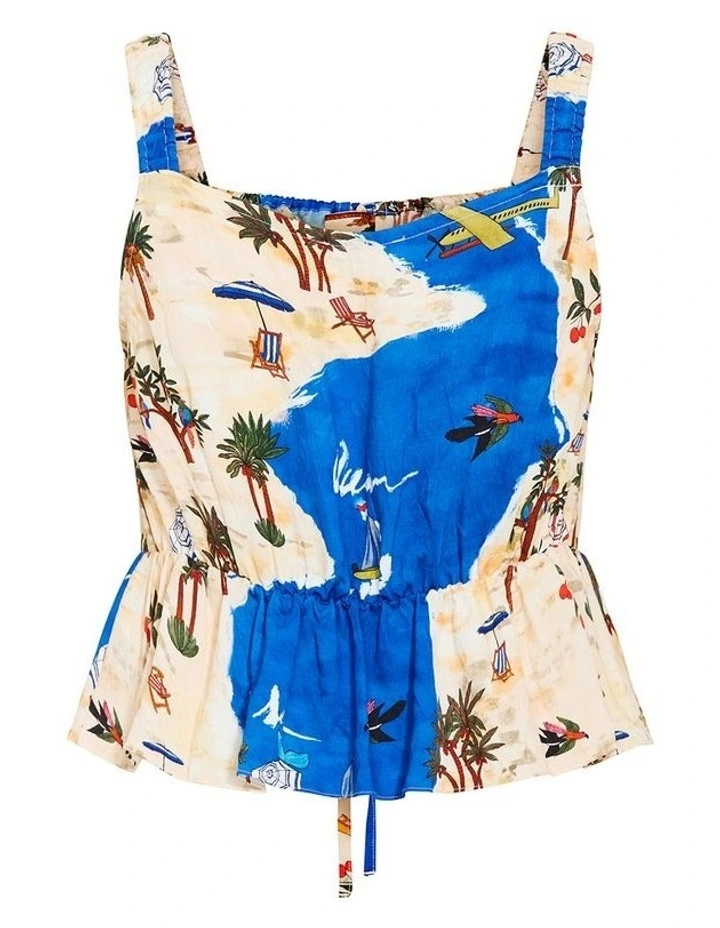 Capria Costa Rica Print Top in Multi image 4