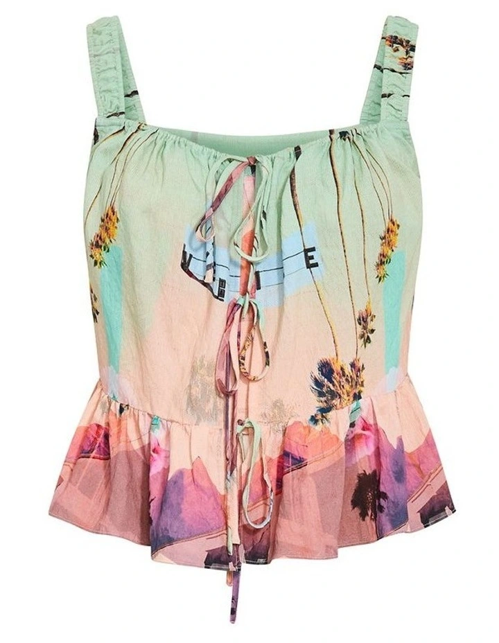 Capria Venice Print Top in Multi image 3