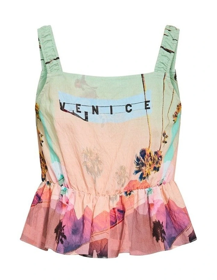 Capria Venice Print Top in Multi image 4
