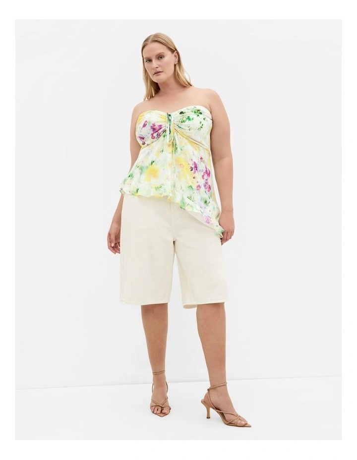 Skai Spring Print Top in Light Lime image 1