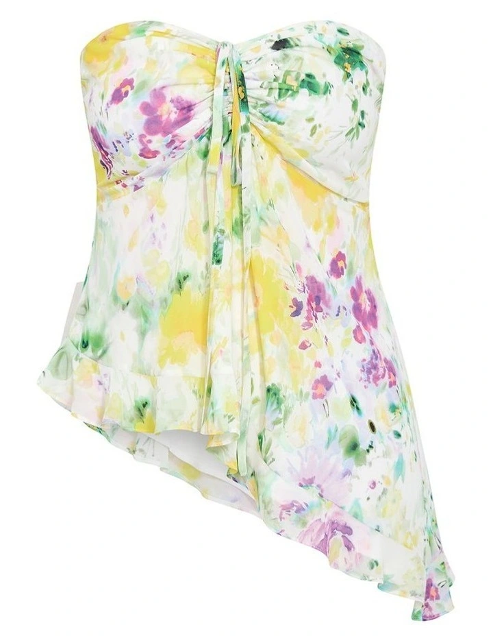 Skai Spring Print Top in Light Lime image 3