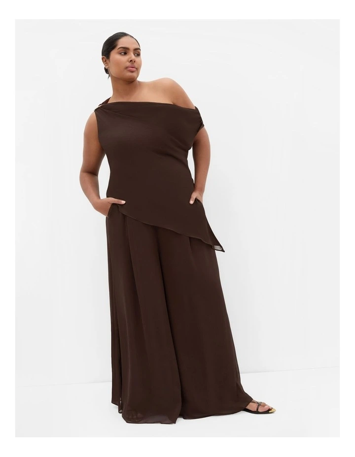 Skyla Off Shoulder Top in Chocolate image 1