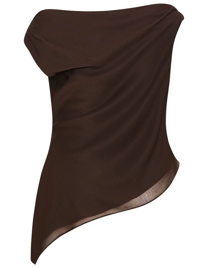 Skyla Off Shoulder Top in Chocolate image 4