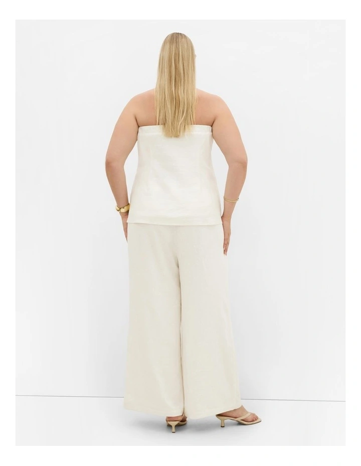 Holly Strapless Linen Top in Ivory image 2