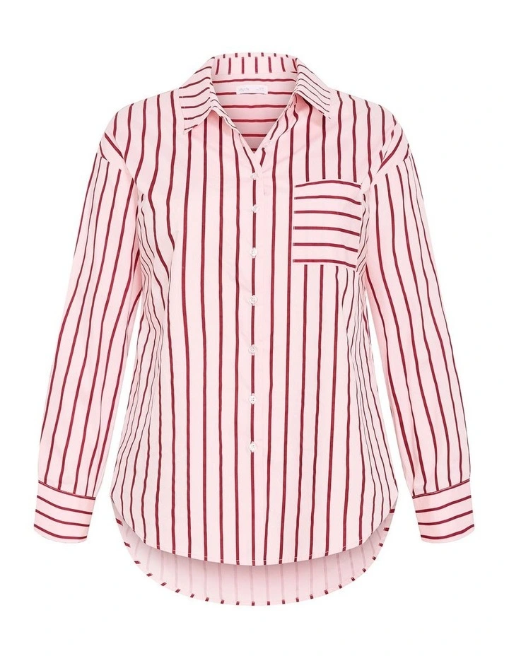 Stassi Stripe Cotton Shirt in Multi image 3