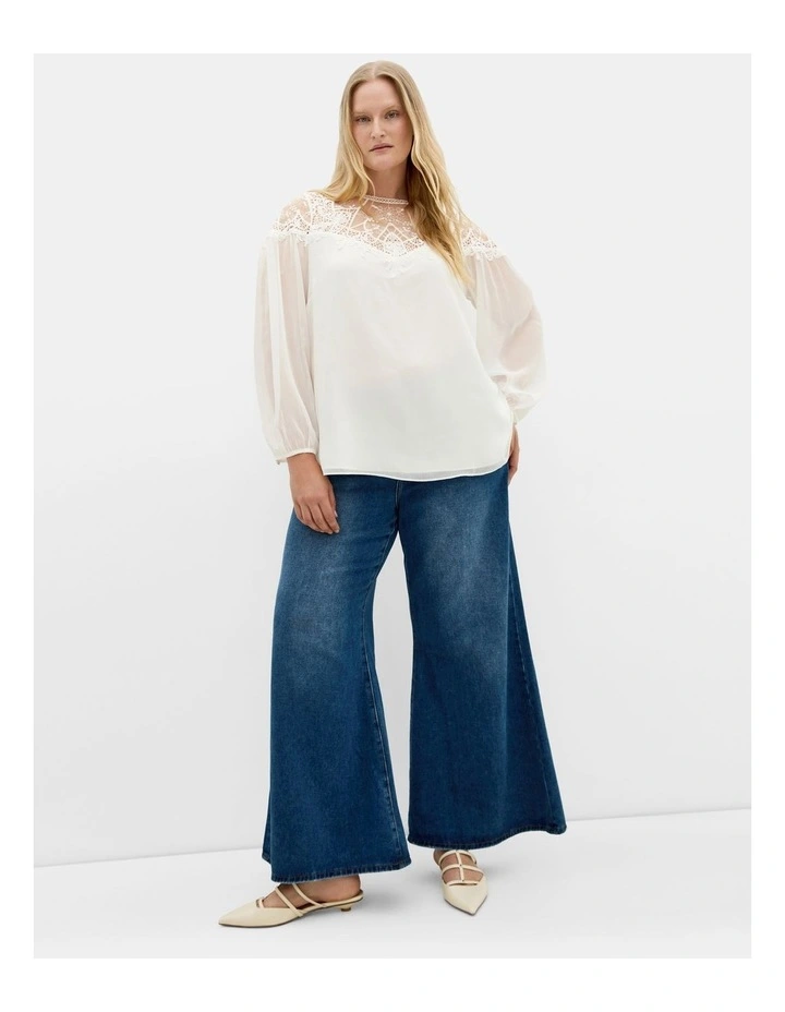 Emilee Lace Shirt in Ivory image 1