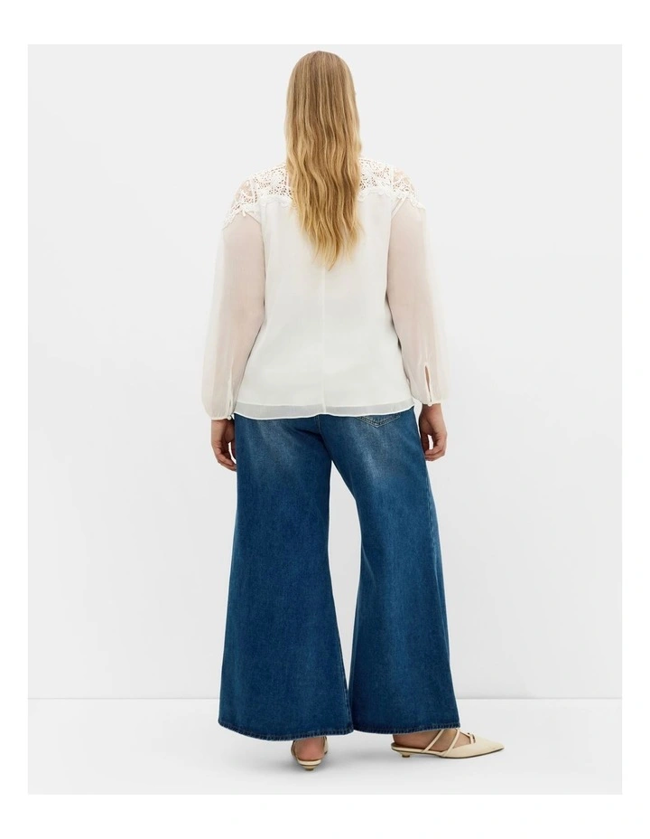 Emilee Lace Shirt in Ivory image 2