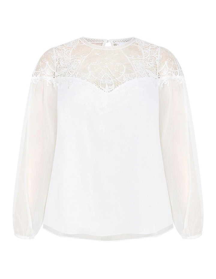 Emilee Lace Shirt in Ivory image 3