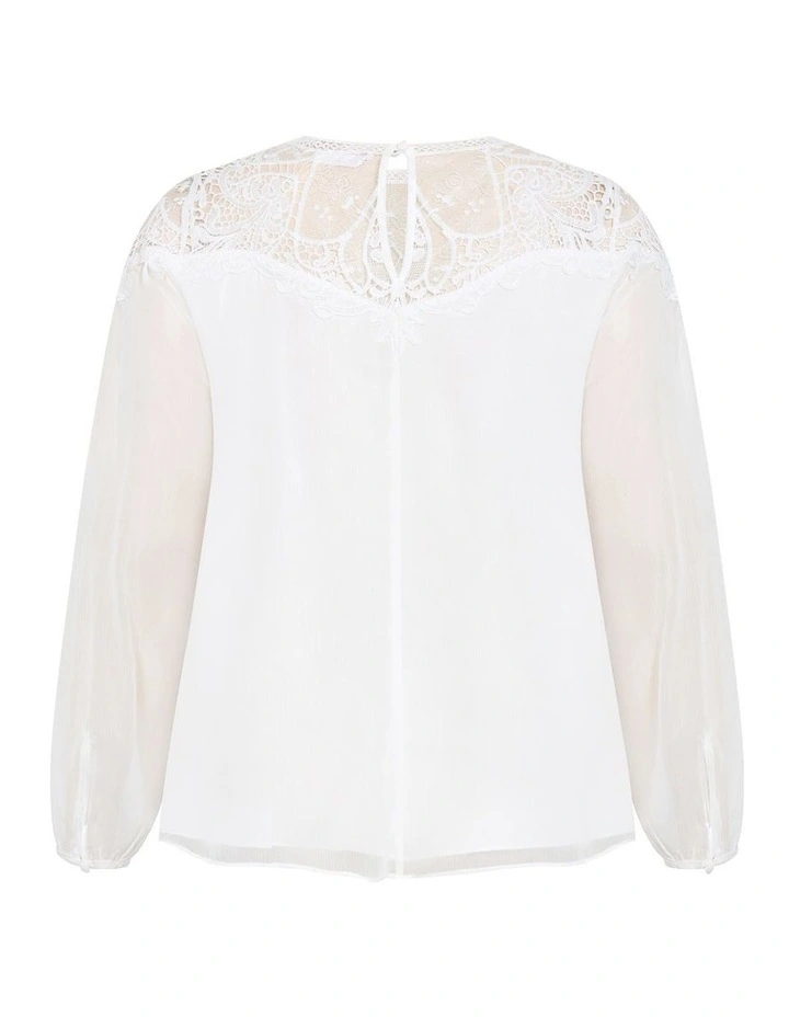 Emilee Lace Shirt in Ivory image 4