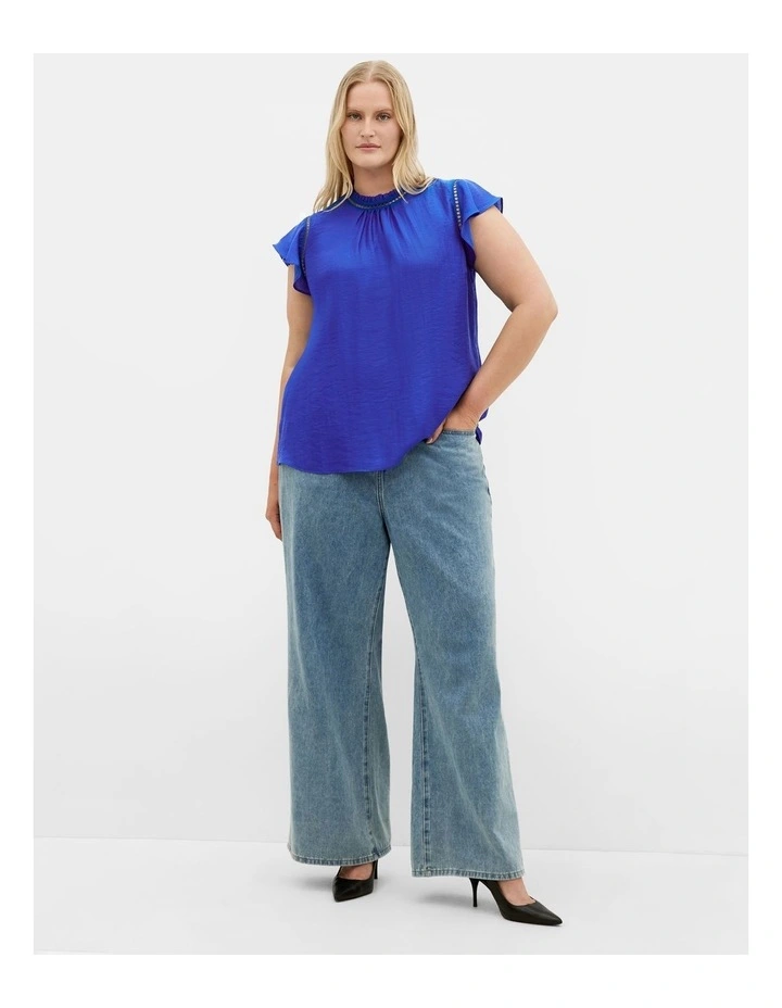 Lorelai Short Sleeve Top in Cerulean image 1
