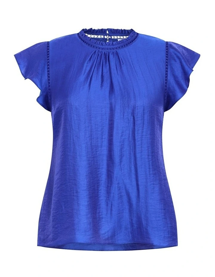 Lorelai Short Sleeve Top in Cerulean image 2