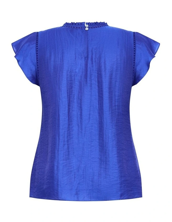 Lorelai Short Sleeve Top in Cerulean image 3