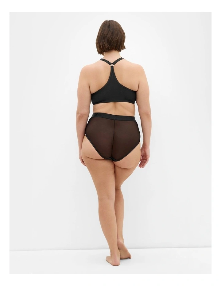 Signature Mesh Plnge Underwire Bra in Black image 2