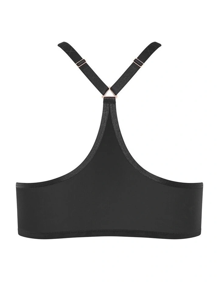 Signature Mesh Plnge Underwire Bra in Black image 4