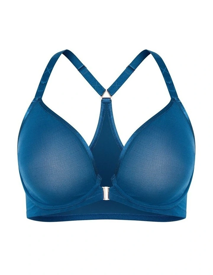 Signature Mesh Plunge Underwire Bra in Posiedon image 3