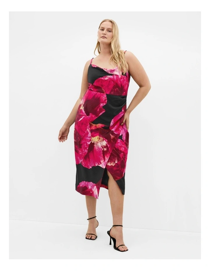 Mariana Print Dress in Magenta Fl image 1