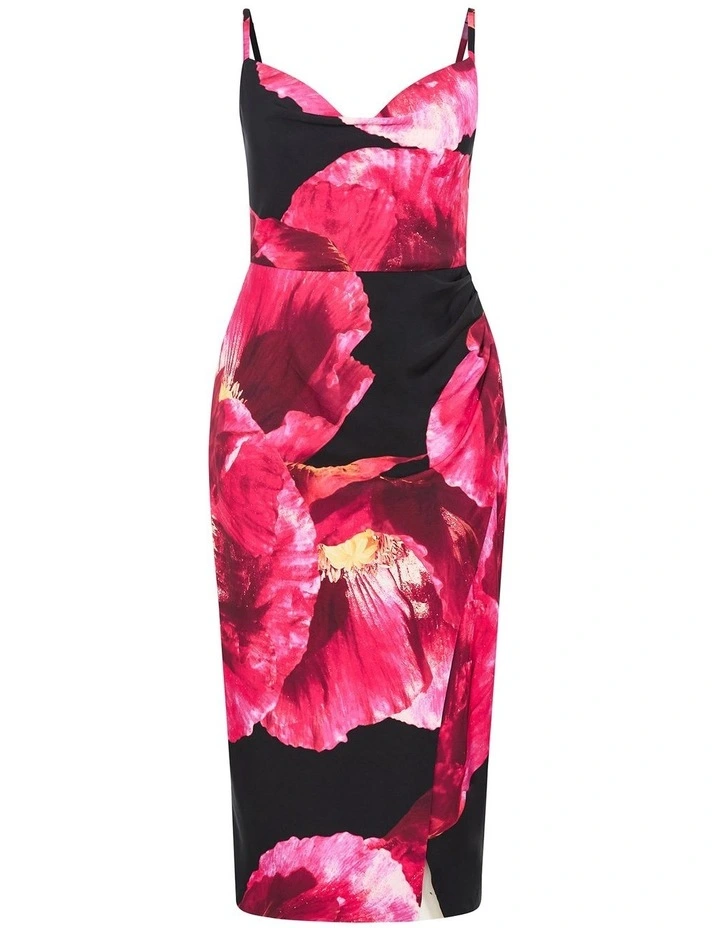 Mariana Print Dress in Magenta Fl image 3