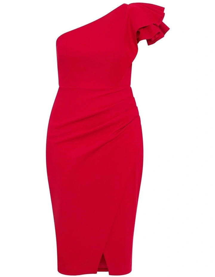 Milani One Shoulder Dress in Love Red image 3