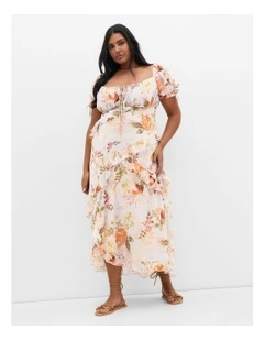 Shayla Print Maxi Dress in Dove