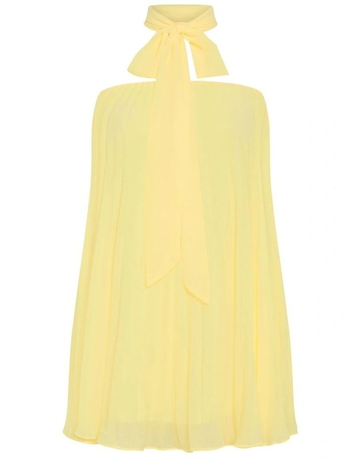 Aida Strapless Pleat Mini Dress in Lemon Zest image 4