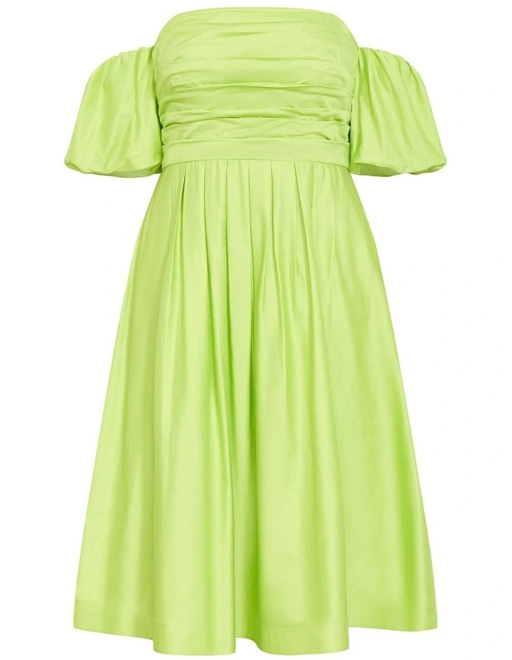 Rosalee Puff Sleeve Midi Dress in Pistachio image 3