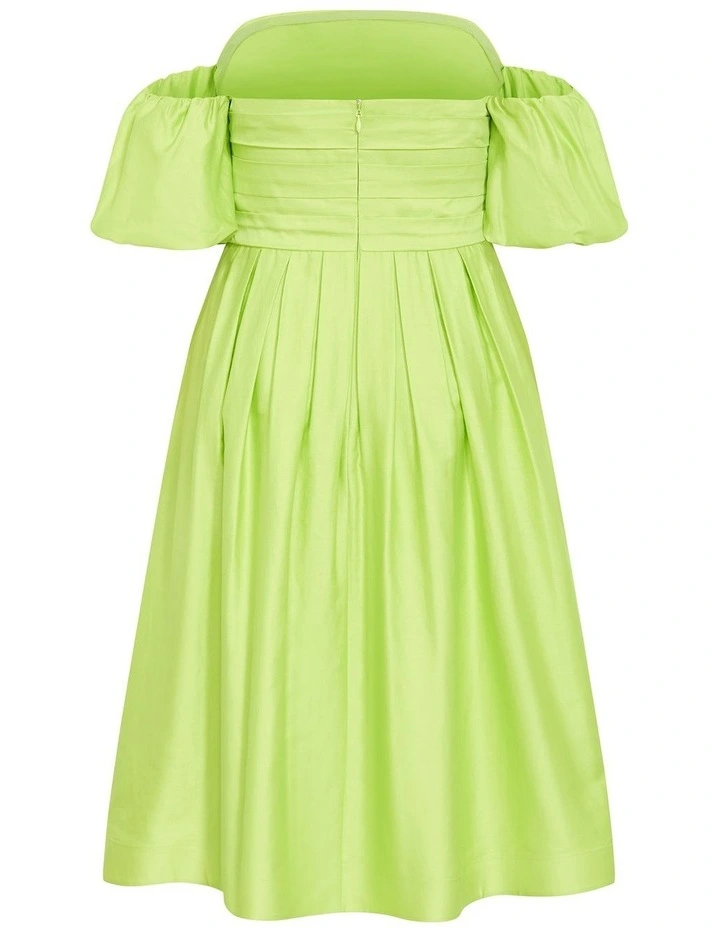 Rosalee Puff Sleeve Midi Dress in Pistachio image 4