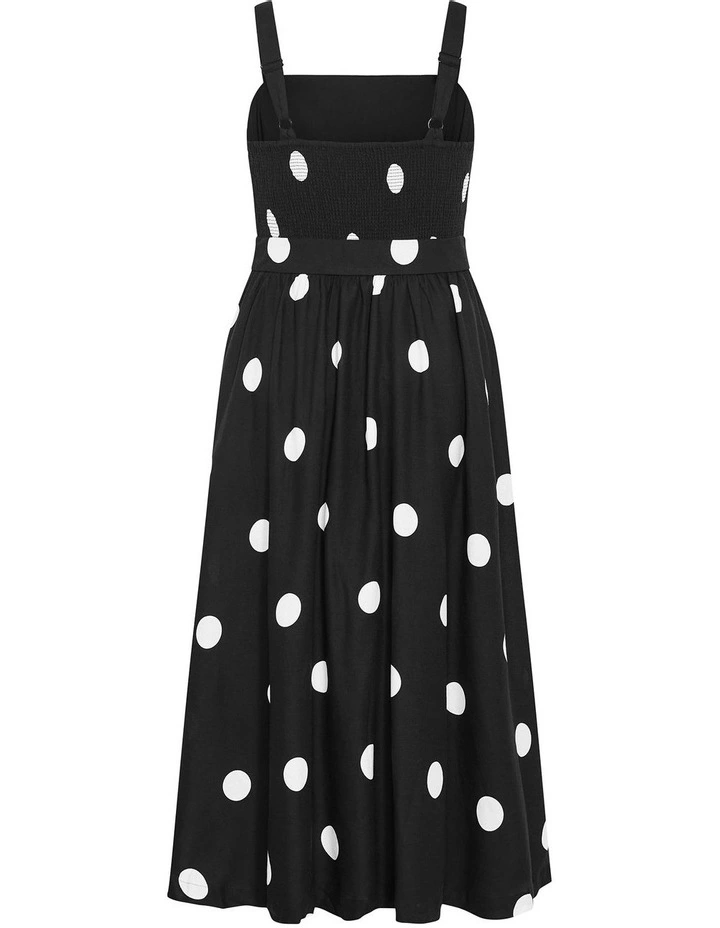 Collins Spot Print Belted Maxi Dress in Black image 4