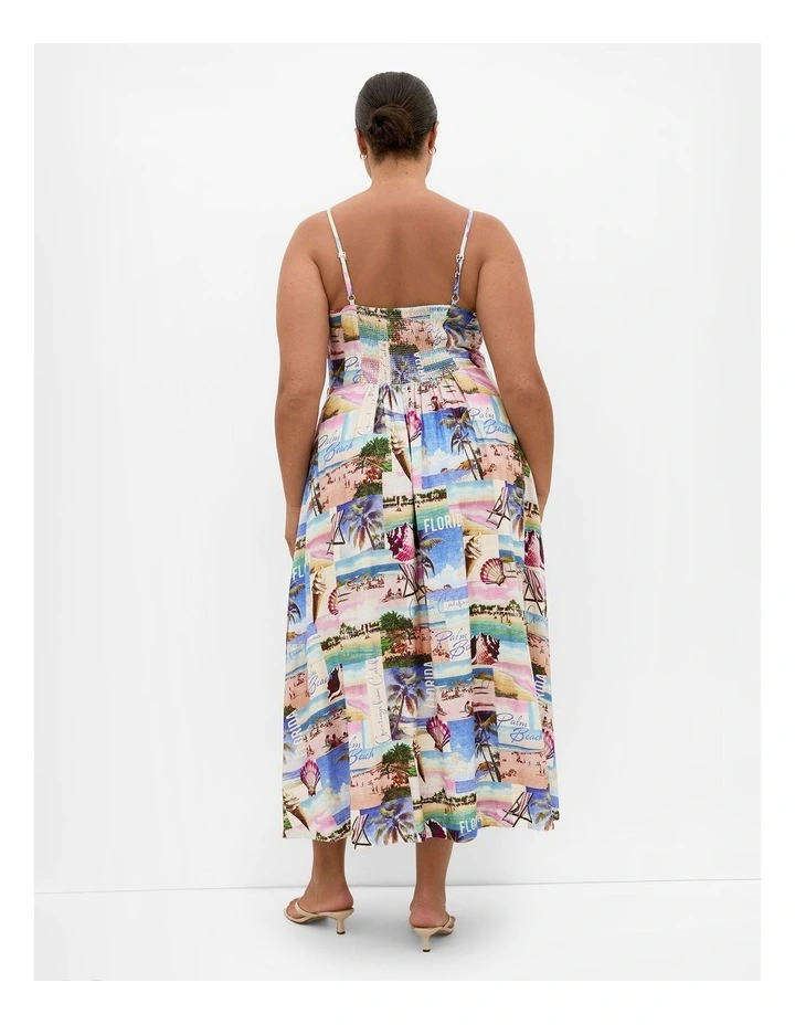 Billie Placement Print Midi Dress in Multi image 2