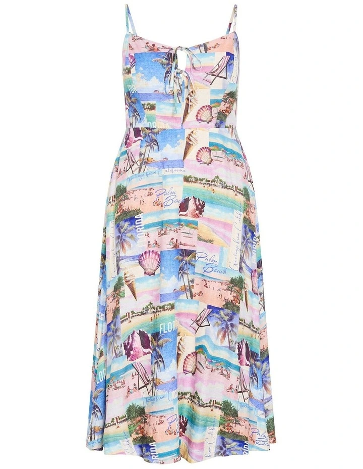 Billie Placement Print Midi Dress in Multi image 3