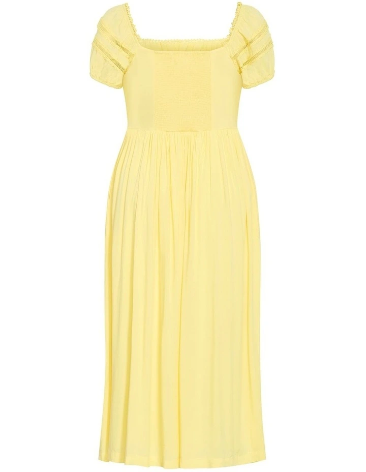 Abbie Lace Trim Maxi Dress in Lemon image 4