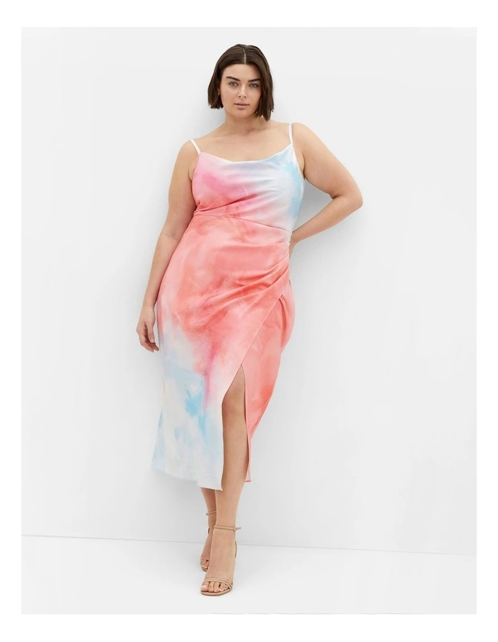 Mali Print Dress in Coral image 1