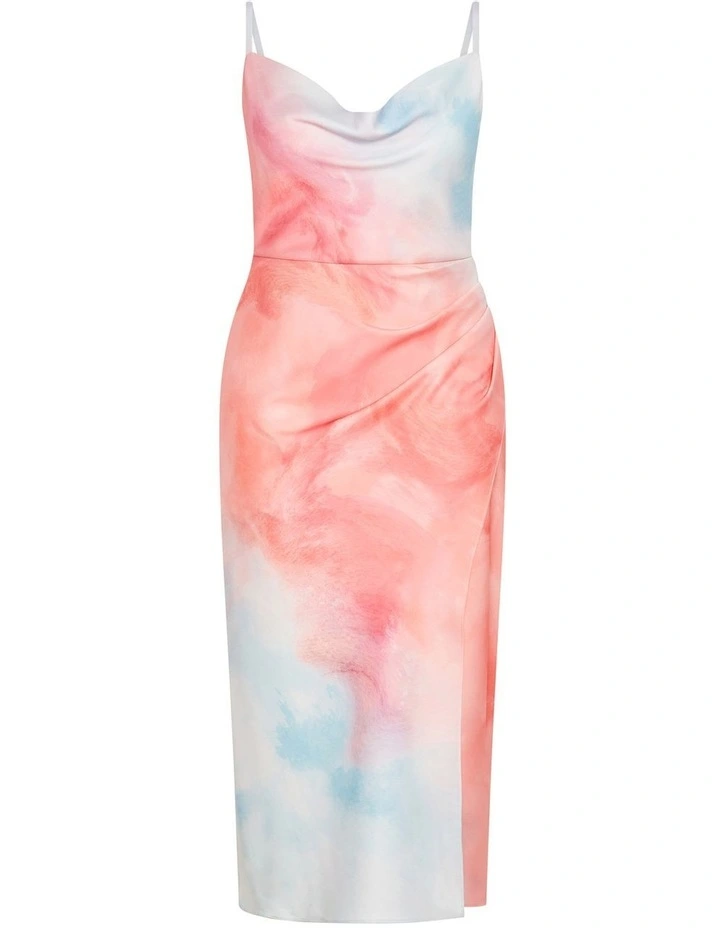 Mali Print Dress in Coral image 3