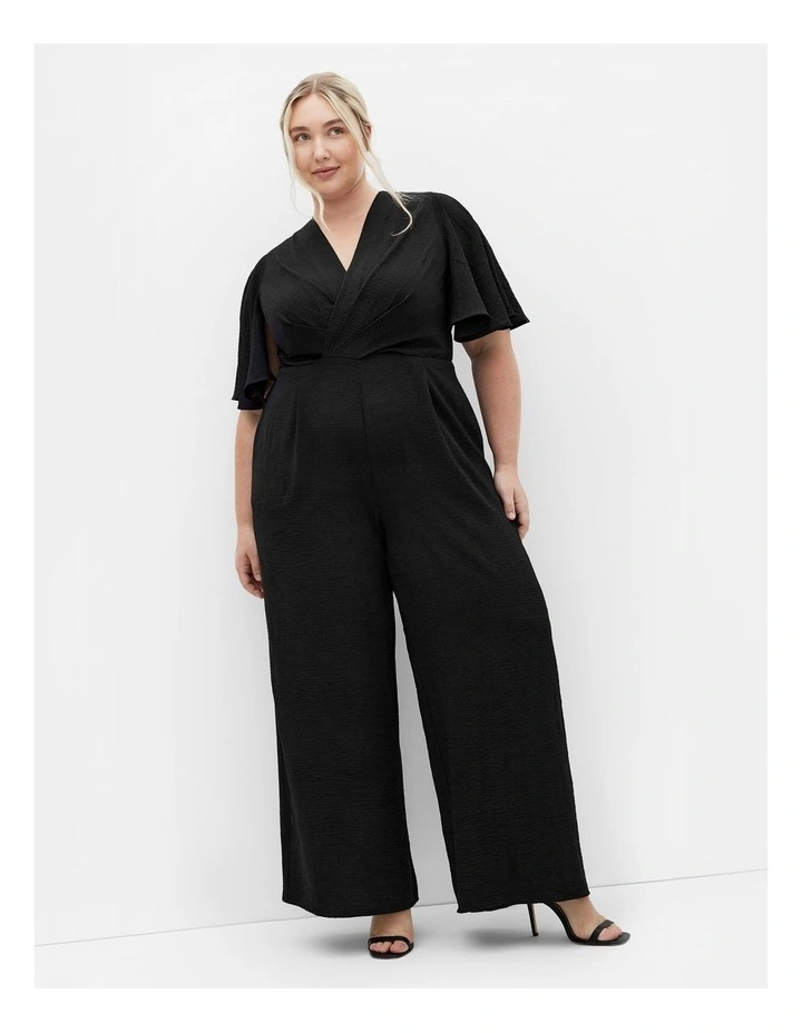 Braelynn V Neck Jumpsuit in Black image 1