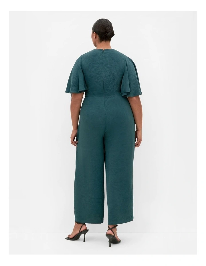 Braelynn V Neck Jumpsuit in Emerald image 2