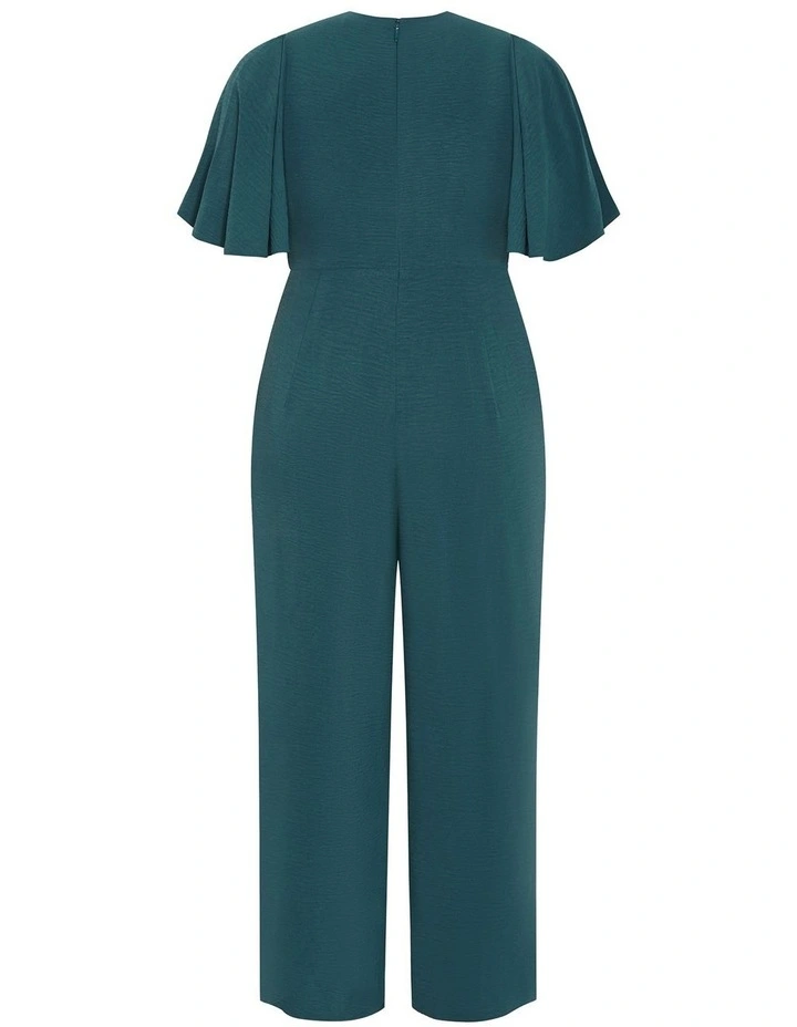 Braelynn V Neck Jumpsuit in Emerald image 4