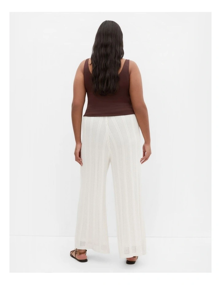 Crochet Wide Leg Pant in Cream image 2