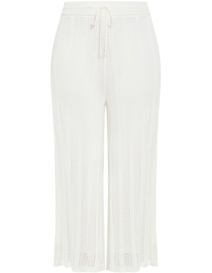Crochet Wide Leg Pant in Cream image 3