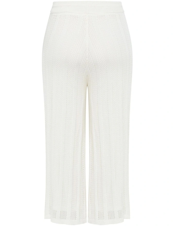 Crochet Wide Leg Pant in Cream image 4