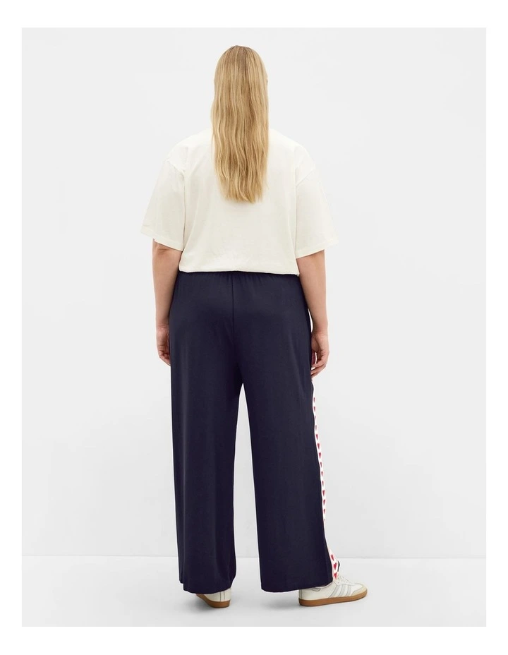Side Hearts Wide Leg Pant in Navy image 2