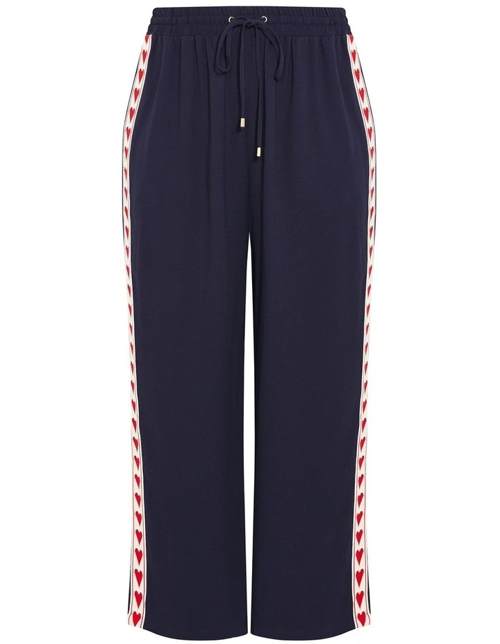 Side Hearts Wide Leg Pant in Navy image 3