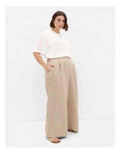 Alana Wide Leg Pant in Latte