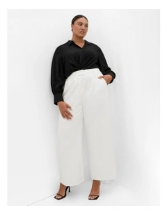 Ally Lined Wide Leg Pant in Ivory