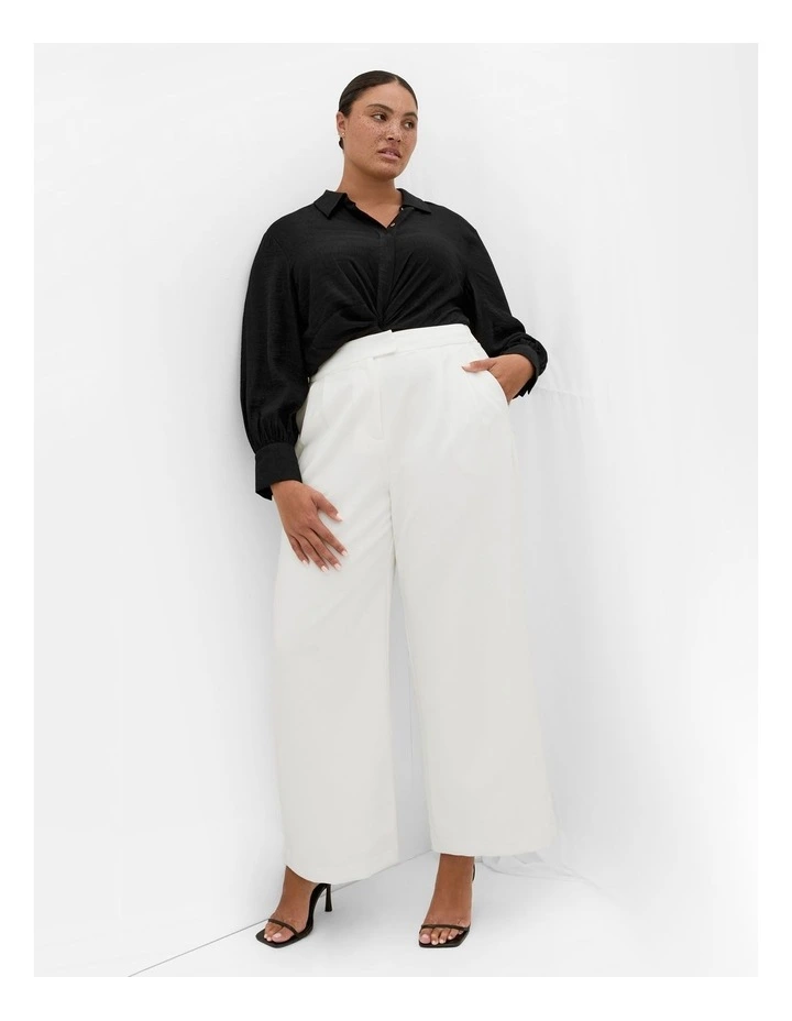 Ally Lined Wide Leg Pant in Ivory image 1