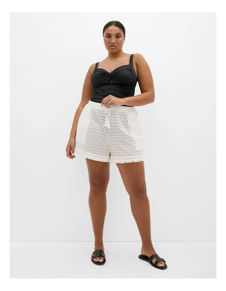 Andros Jacquard Knit Shorts in Ivory image 1